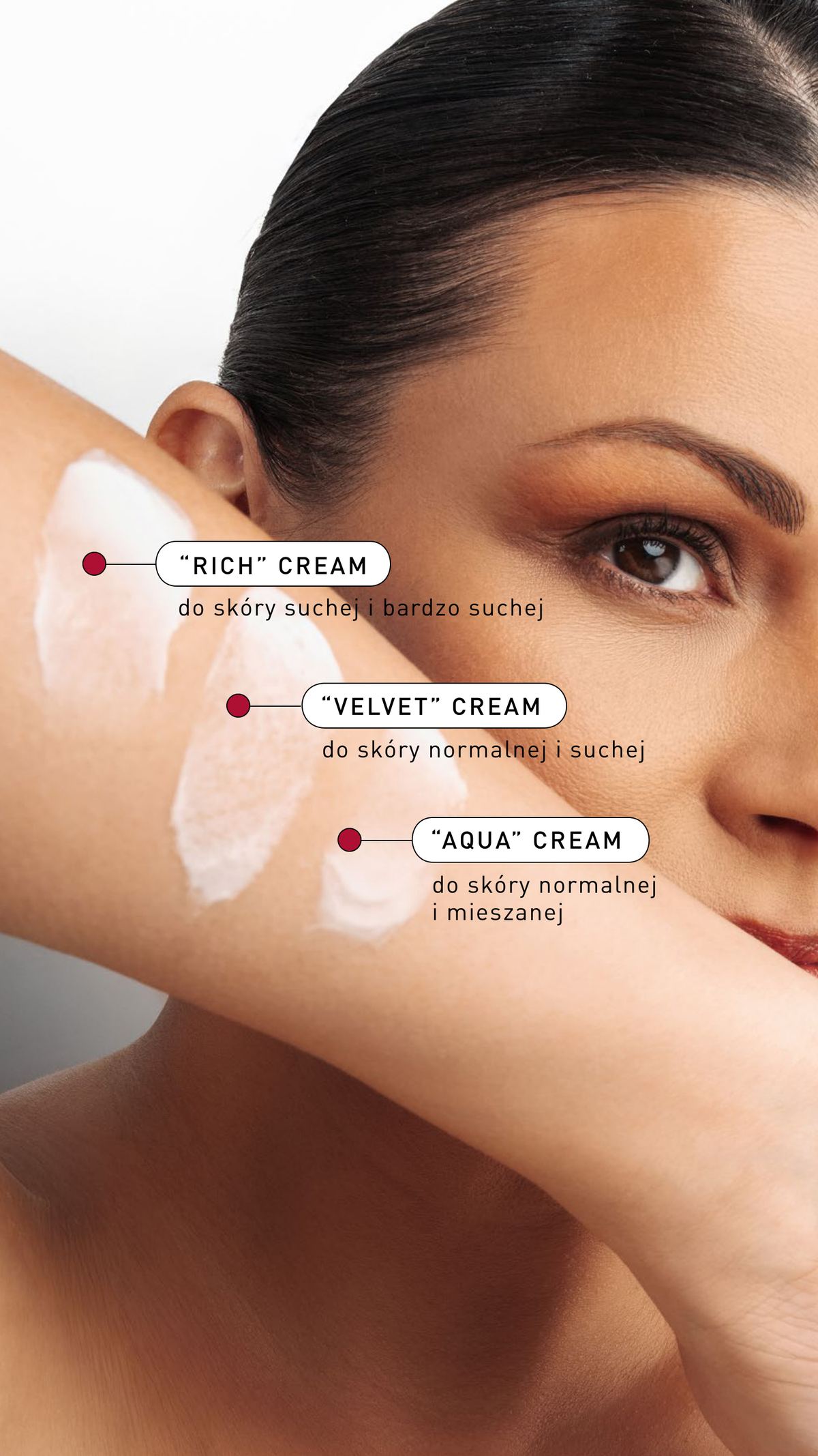 EXO-LIFT Aqua Cream, Velvet Cream, Rich Cream – trzy tekstury dla różnych typów skóry