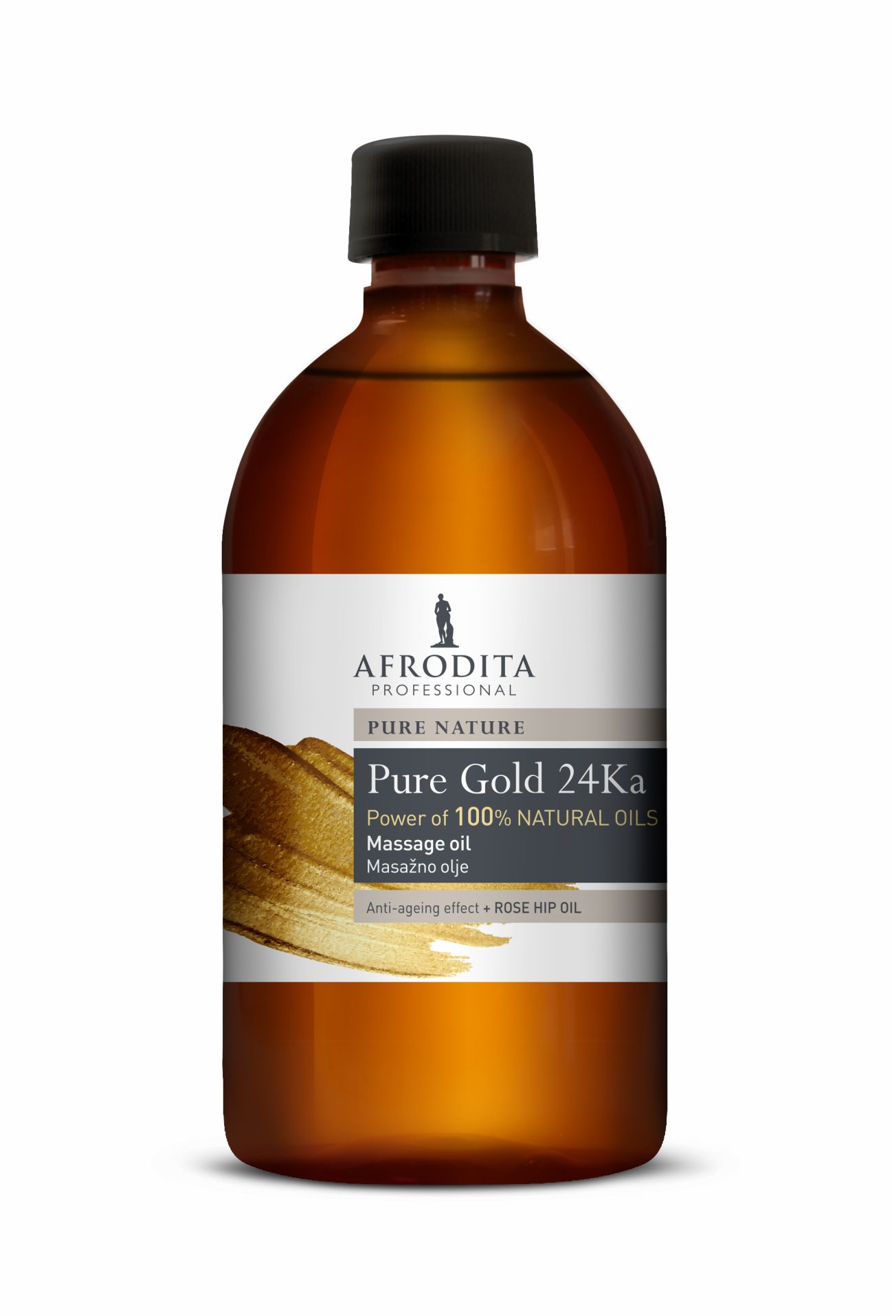 Kozmetika Afrodita - Olej do masażu twarzy i ciała 500 ml Gold 24 Ka